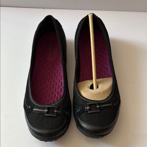 Clarks Haley Starling Black Flats